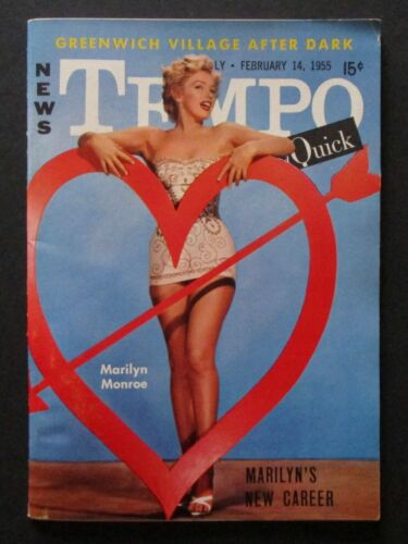 Marilyn Monroe TEMPO Magazine Cover 1955. Norma Jeane Valentine's Day Issue. - Picture 1 of 5