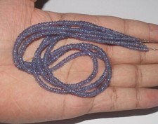 Natural Tanzanite Smooth Rondelle Beads Gemstone 3 to 4.5 MM Necklace OCB 218