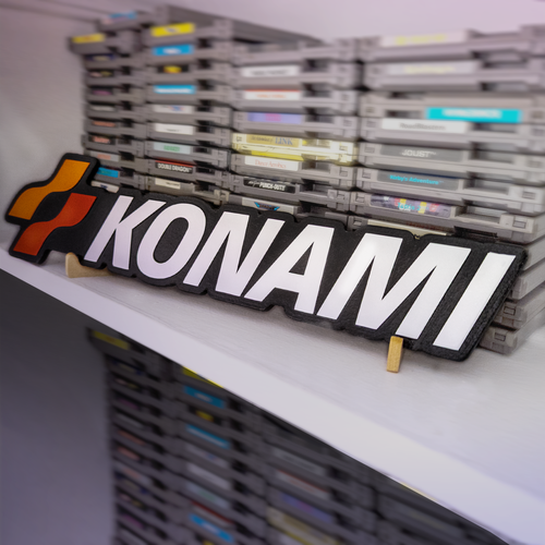 Large Engraved Konami Logo Video Game Wall Art Collectable - Picture 2 of 5