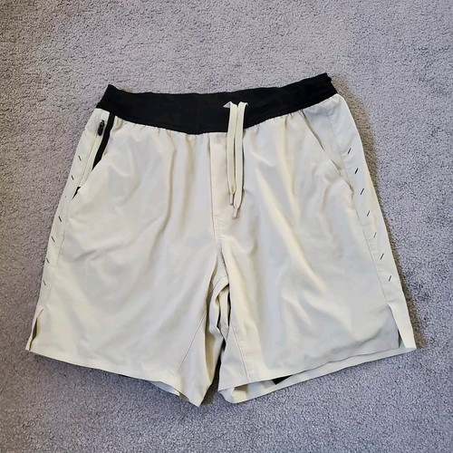 Ten Thousand Shorts Mens Medium Beige lined Liner Gym Training 7 In Interval