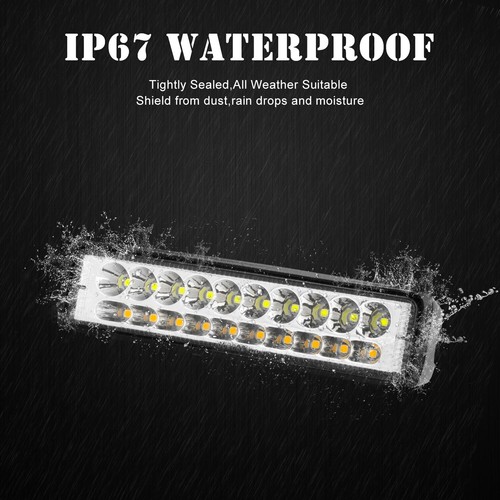 Barra de luz de trabajo LED delgada de 6" punto de inundación conducción lámpara antiniebla todoterreno camión blanco ámbar - Imagen 11 de 12
