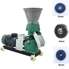 3 Head Rollers Electric Chicken Feed Pellet Mill Machine 2mm&4mm&8mm Plates 220V