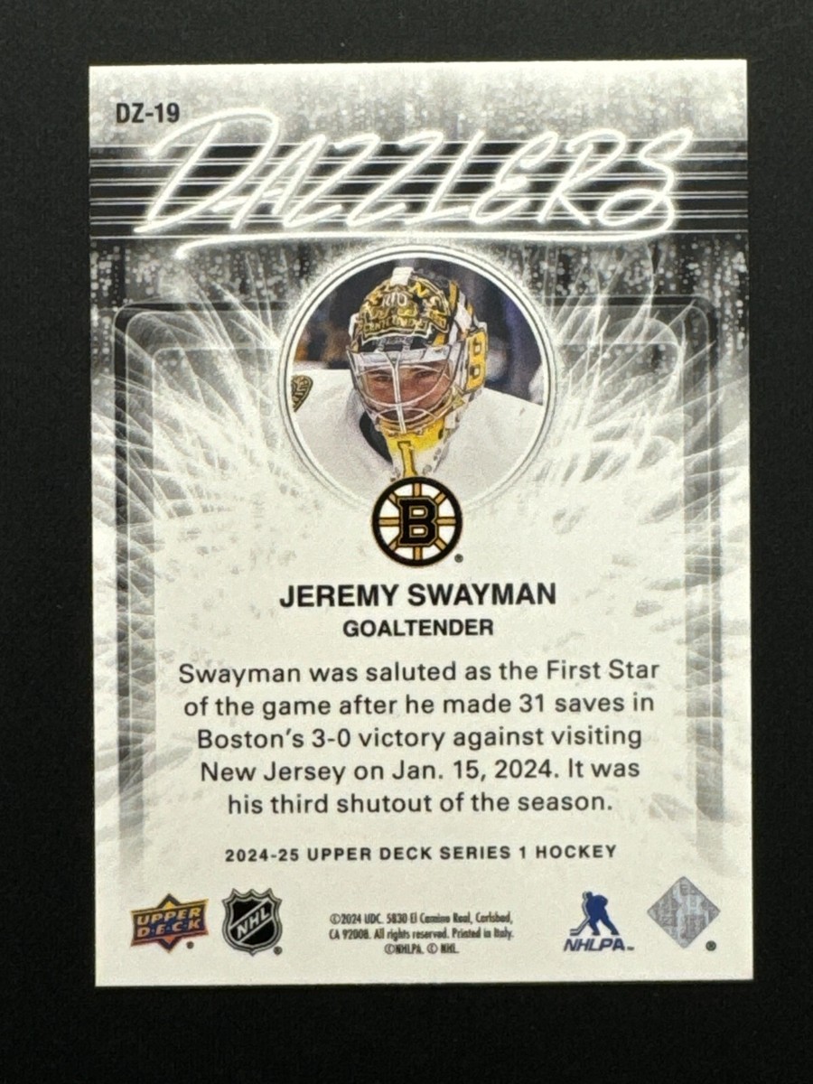 2024-25 UD Series 1 Jeremy Swayman Blue Dazzlers #DZ-19 Boston