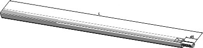 Vierkantwelle 40x40 - 1400 - M39x4