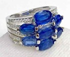 HSN Colleen Lopez Sterling Oval Kyanite & White Zircon 7-Stone Ring Size 5 — photo 2