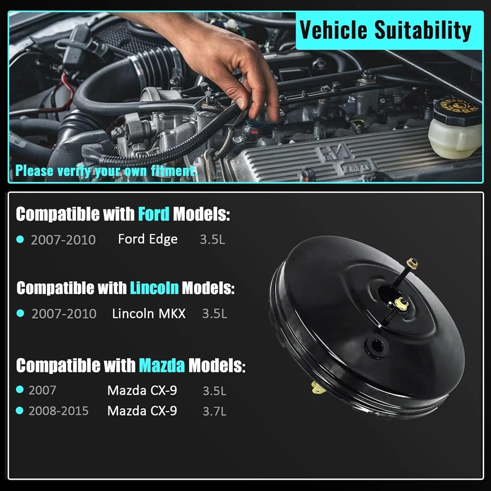 PartsFlow Power Brake Booster 54-74232 compatible con Ford Edge Lincoln Mkx 200 Foto 3 de 4