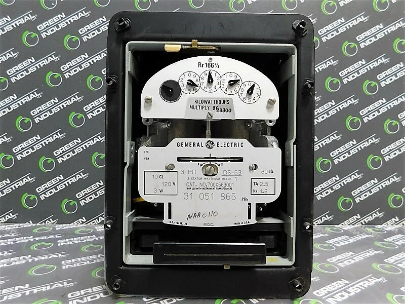 Medidor de vatio-hora General Electric 700X563001 2 estatores DS-63 TA 2,5 Kh 1,2 3 W usado Foto 3 de 4
