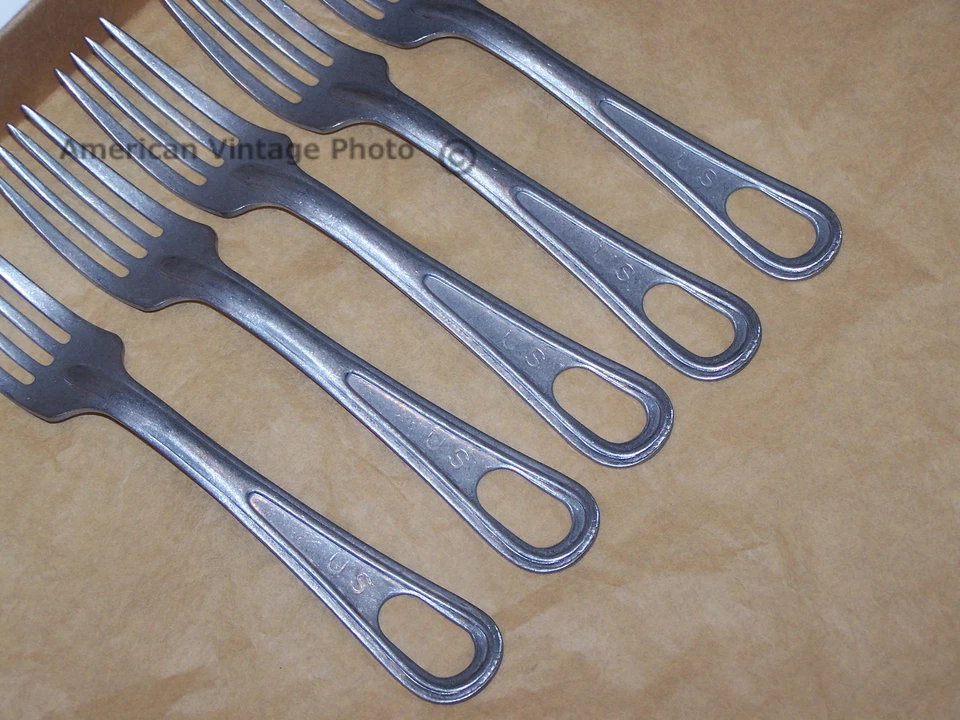 Mess Fork 5 NOS Stainless USA Military Army Utensil f Mess Kit Scout Camping - Image 2 of 4