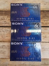 New LOT OF 3 - SONY HiFi 60 Minute Normal Bias Cassette Tape Sealed