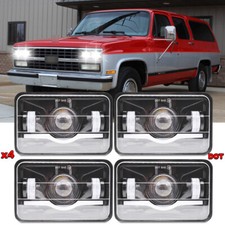 4pcs 4x6 Led Headlights Hilo For Chevrolet R1500 R2500 Suburban 1989-1991 4pcs 4x6 Led Headlights Hilo For Chevrolet R1500 R2500 Suburban 1989-1991