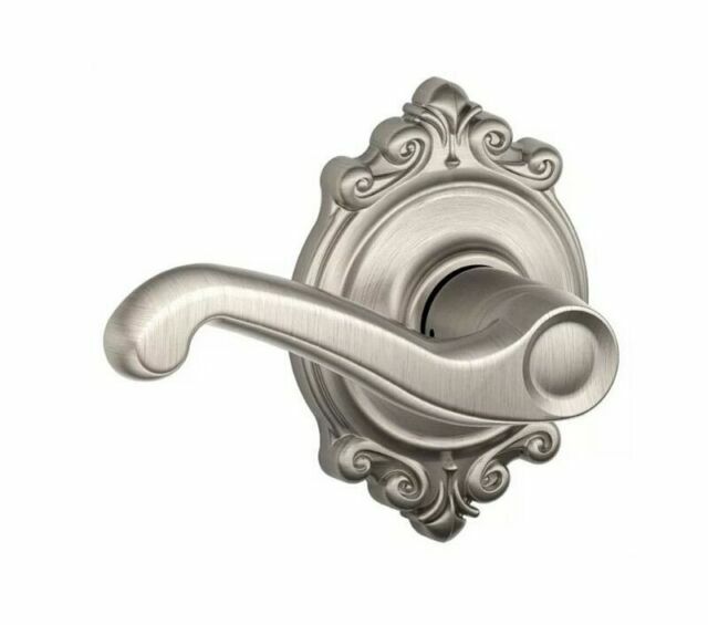 Schlage Camelot Passage Lever - F10 FLA 620 Antique Pewter Door Handle