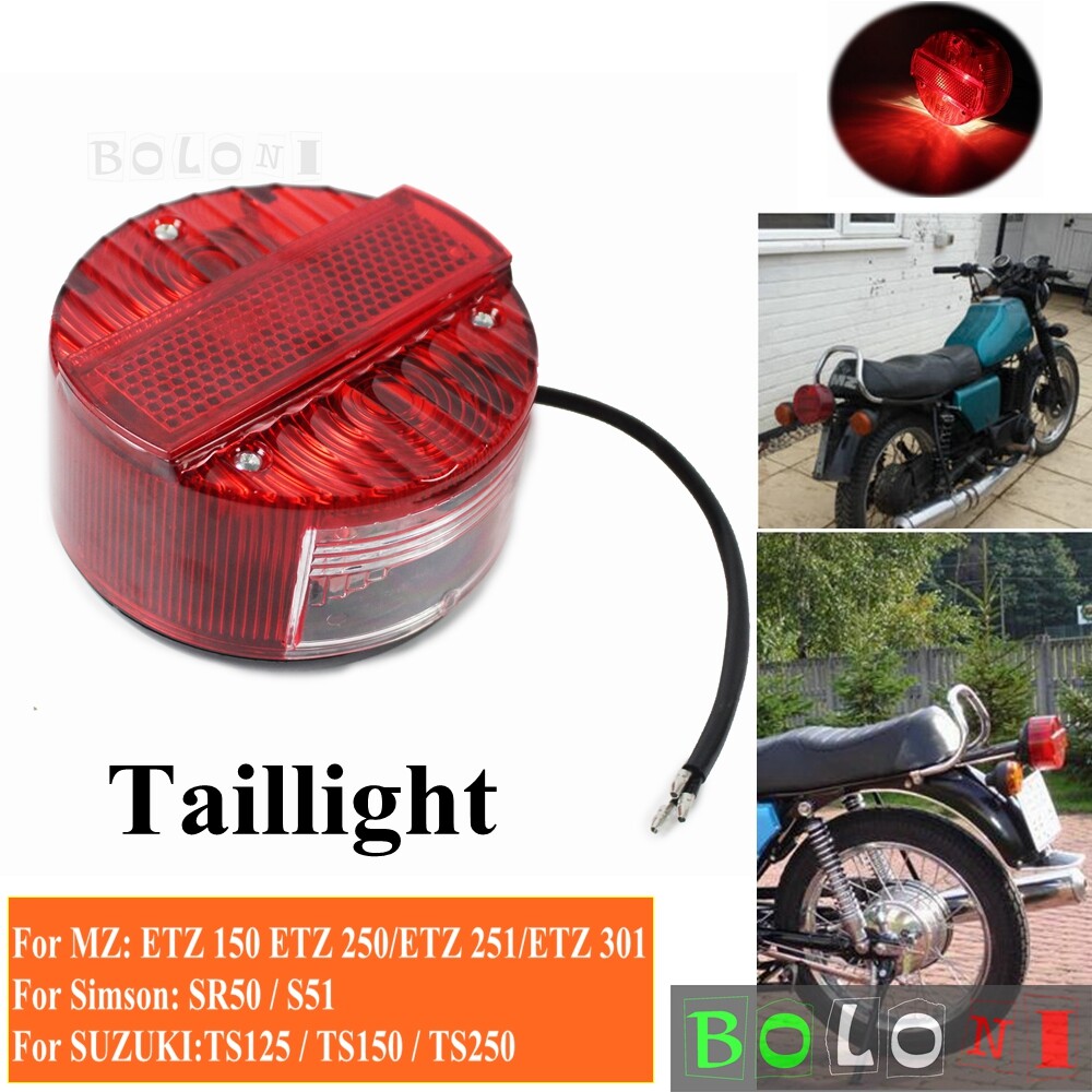 Rear Tail Brake Light Running License Plate Light for MZ ETZ 150