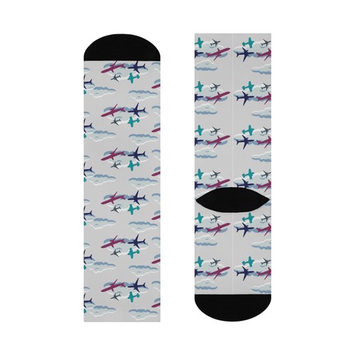 Calcetines de tripulación de avión unisex 1 talla coloridos tema de aviación piloto de viaje Fyling - Imagen 5 de 7