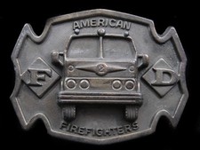 SB05118 VINTAGE 1970s AMERICAN FIREFIGHTERS COMMEMORATIVE BELT BUCKLE