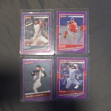 2020 Panini Donruss Baseball Ronald Acuna Jr Strasburg Clemens Marte 4 Card Lot