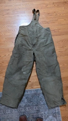 Vtg 1943 USN Deck BIB Overalls WW2 Military US NAVY  Lined Hunting