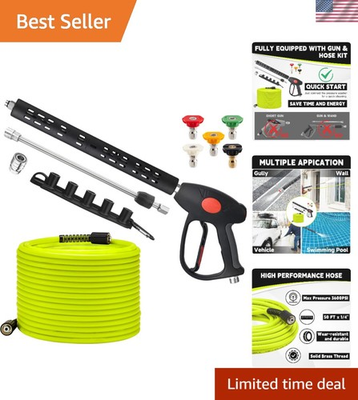 #ad High Quality 50 FT Pressure Washer Kit with Adjustable Wand amp; M22 14mm Fitting $110.24