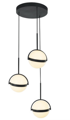 Kuzco Globo 3 Head LED Multi Pendant Light Matte Black 3000K Open Box *READ DESC