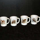 Vintage Fire King Game Bird mugs cabin hunting lodge decor