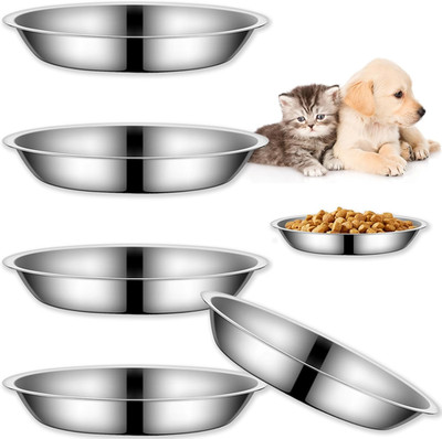 4Packs Cat-Bowls Cat Food Bowl - 6.1 Inch Stainless Steel Cats Feed Bowl for Ind