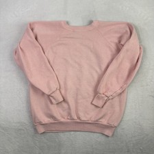 VTG 70's 80's Pullover Long Sleeve Fleece Crewneck Sweatshirt Women's LG