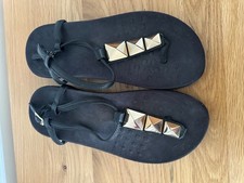 Ladies Vionic Black Toe Post Slingback Sandals Size 6 Worn