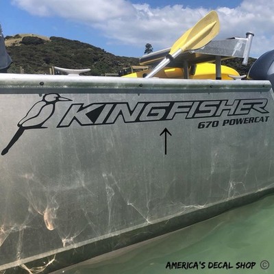KingFisher 670 Powercat Boat Yacht Decals 2PC Set Vinyl New OEM Universal 30 