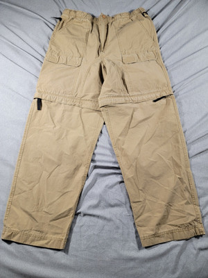 Magellan Sportswear Pants Convertible Cargo 34x31 Ripstop Hiking, elastic waist