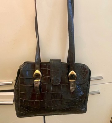 Vintage Silvano Biagini Echtleder Tasche 80er Jahre, schwarz