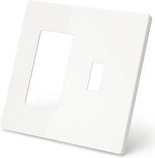 Screwless Combination Wall Plate 68" x 4.73" Two Gang White Wall Plate Cover