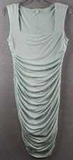 Guess Nathaly Ruched Bodycon Dress Women's Medium Seafoam Mist Pull On