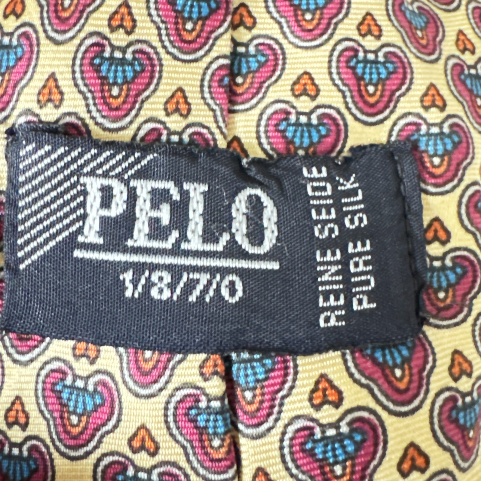PELO Vintage Geometric Silk Tie - Mustard, Burgundy & Teal image 8
