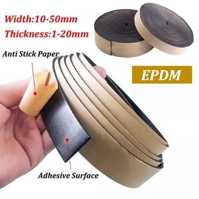 EPDM Neoprene Self Adhesive Backed Foam Sponge Strip Roll Sheet Tape Sticky Seal