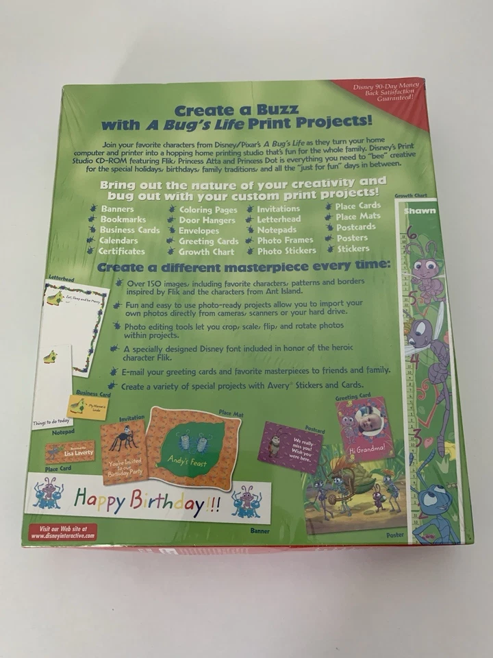 Disney/Pixar Print Studio A Bug's Life CD-Rom Create Cards Stickers Software 95’ - Image 2 of 4