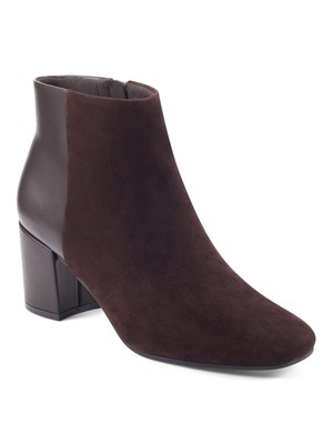 EASY SPIRIT Womens Brown Tamara Almond Toe Block Heel Leather Boots Shoes 9.5
