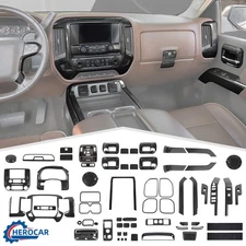 Carbon Fiber Center Console Dash Cover Trim For Chevy Silverado GMC Sierra 14-17