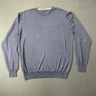 Filippo De Laurentiis Mens Crew Neck Sweater Size 52 Cotton Cashmere Blend Blue
