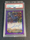 2024 Topps Chrome Junior Caminero RC Rookie Auto Purple Sparkle 293/299 PSA 10