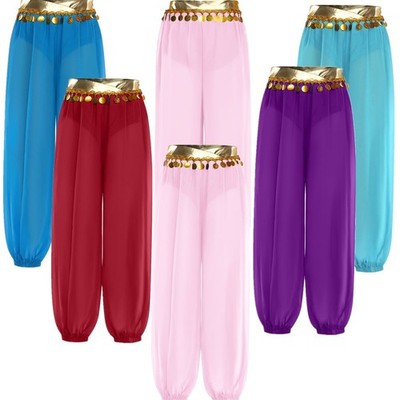 Mädchen Kostüm Indien Hosen Maskerade Harem Hosen Arabisch Unsichtbarer Zip-up