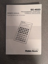 Radio Shack EC-4023 Graphic Scientific Calculator Owners Manual