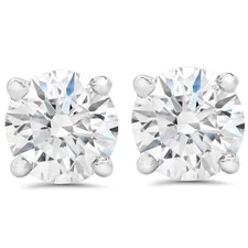 F/VS 2 1/2Ct T.W. Lab Grown Diamond Screw Back 14k White Gold Studs