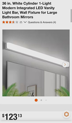 36in White Modern LED Vanity Lighting Wall Mounted Hardwired 36W 120V