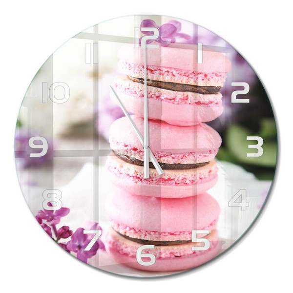 Runde Glas-Wanduhr Aus GehäRtetem Glas Wanduhr Kekse WeißE Zeiger Fi60 Cm-image