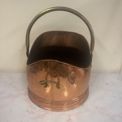 Vintage Kupfer/Messing Scheitholzhalter Kohle Eimer Kamin Kamin Haus DE