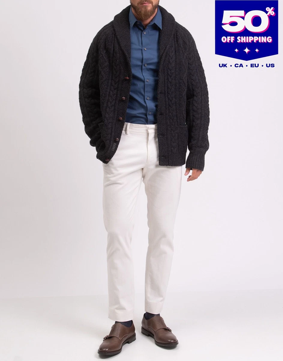 Cárdigan Polo Ralph Lauren talla L gris mezcla de cachemir y lana PVP 350 €