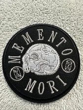 MEMENTO MORI 3x3 Embroidered Morale Patch Hook Backing Brand New