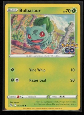 Bulbasaur 001/078 Pokemon Pokemon GO Common Near Mint