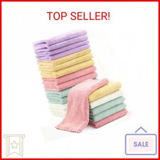 MIXCOOL 20 Pack 10x10 Inches Microfiber Coral Fleece Baby Washcloths,Extra Absor