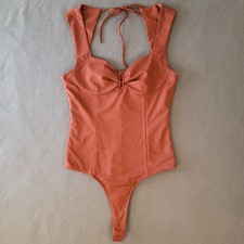 ASTR the Label Underwire Bustier Bodysuit Rust Terracotta Corset Top Womens