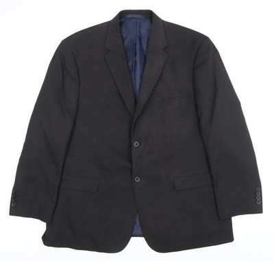 Greenwoods Herren Schwarz Nadelstreifen Blazer Jacke 40 Brustumfang Regular Fit
